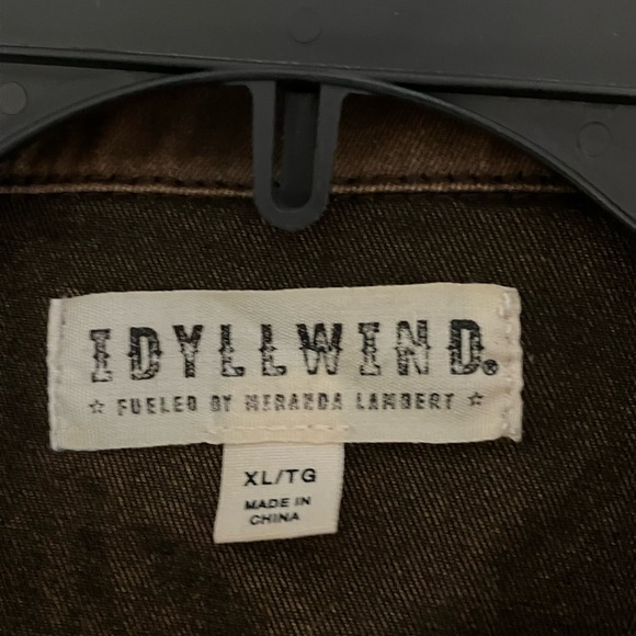 Bronzed brown fringed denim jacket - Picture 3 of 3